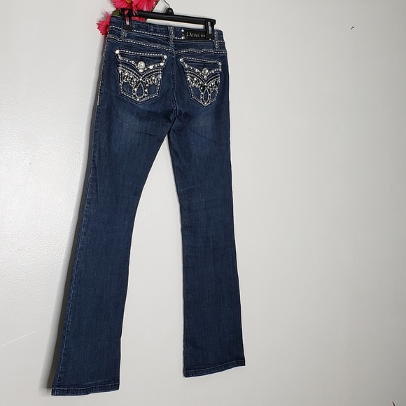 RARE LA Idol Jeans Swarovski Crystal Pockets 30X33 Extra Long Limited Edition - Picture 2 of 14